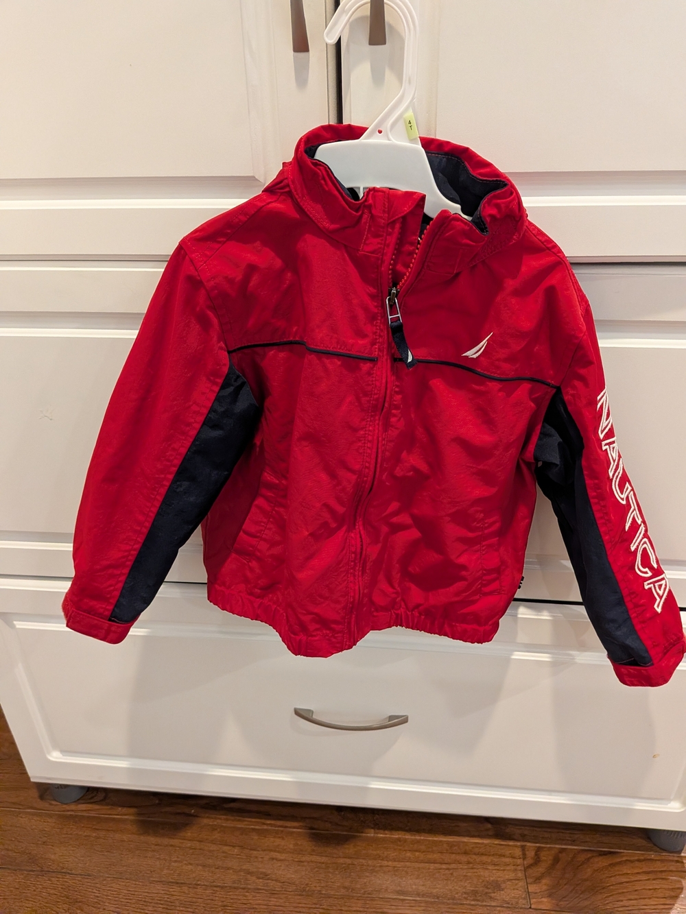 Nautica Red and Navy Kids Waterproof Raincoat